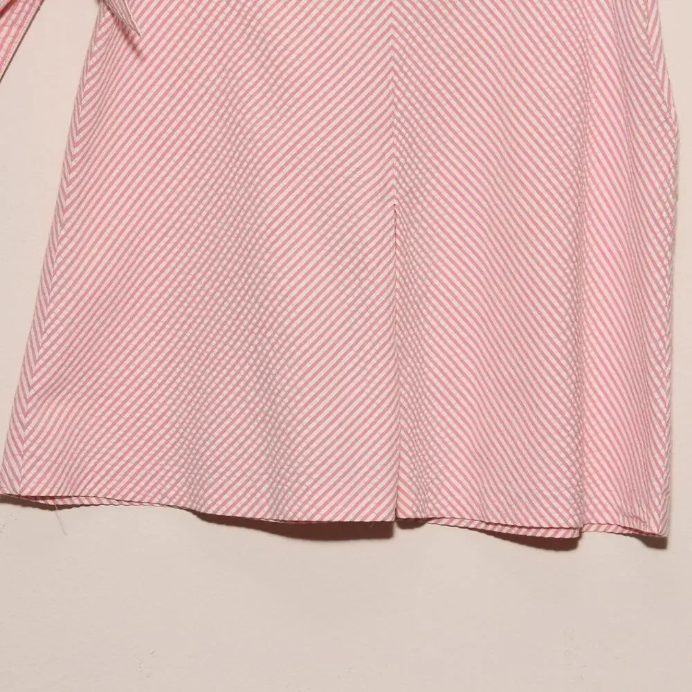 Vintage Nine & Company Seersucker Skirt Size 8 Pink/White stripe Cotton